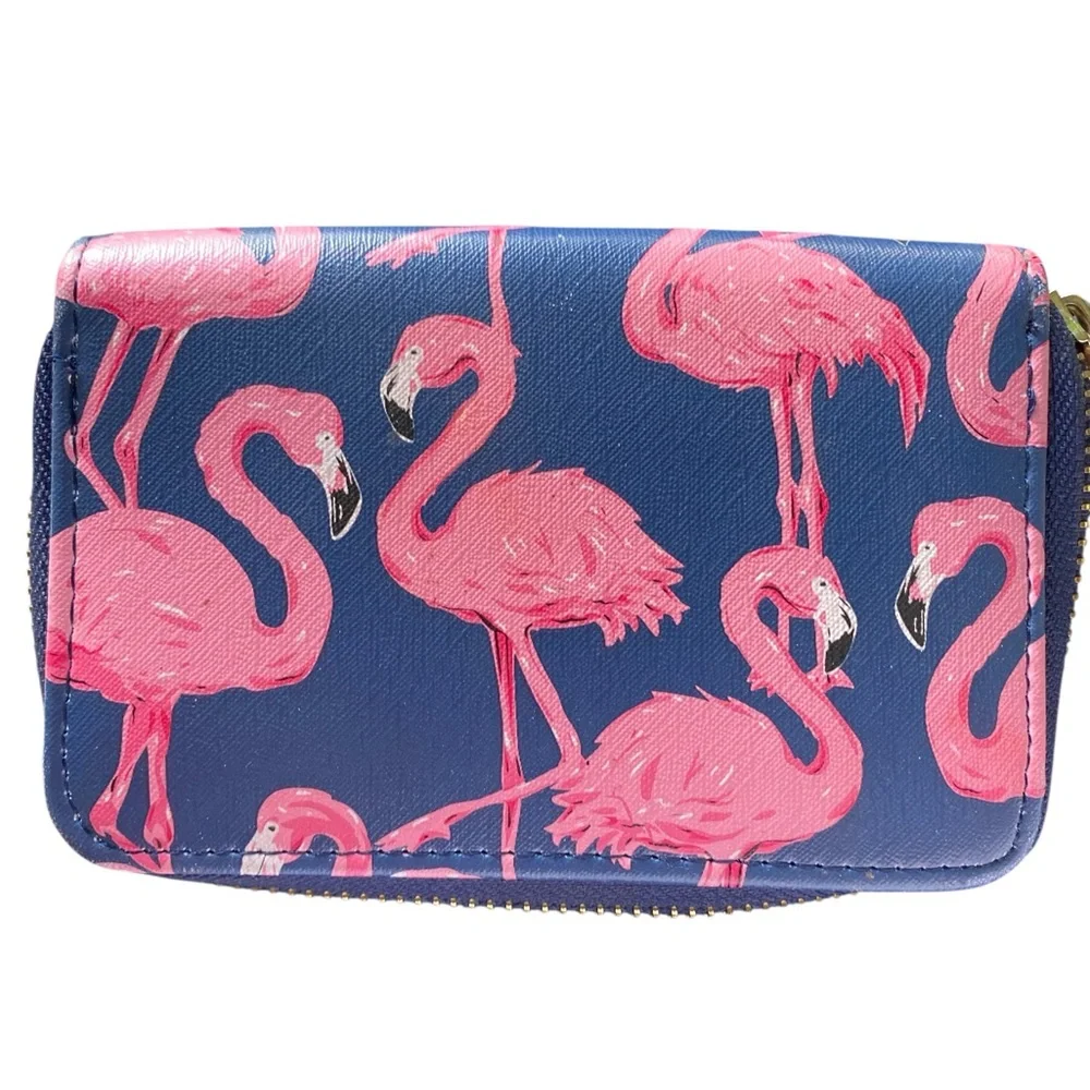 Simply Southern Pink Flamingo Zip Around Wallet